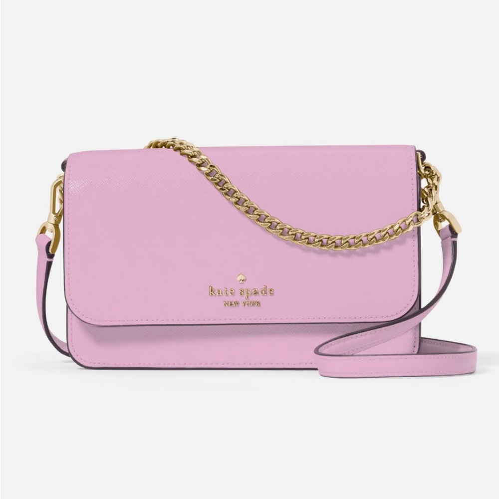 Kate Spade Madison Small Flap Crossbody Leather Berry Cream